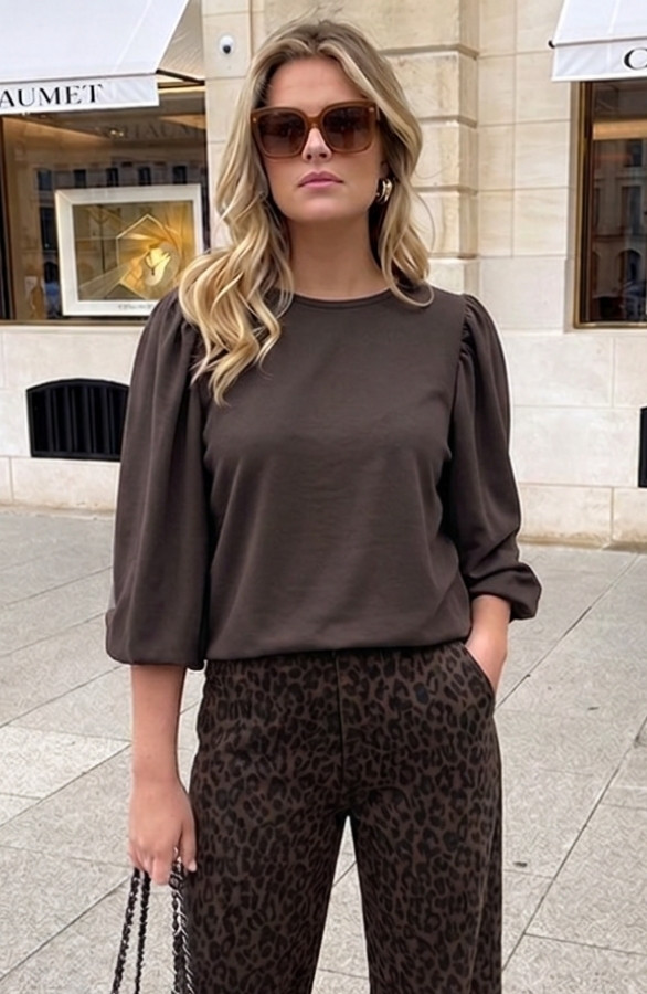 Mila-Puff-Sleeve-Scuba-Top-Choco-45-2