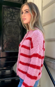 Oversized-Soft-Striped-Cardigan-Fucshia-4