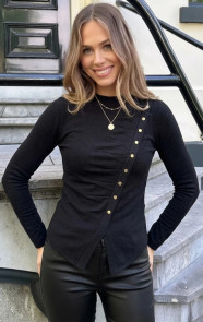 Soft-Asymmetric-Button-Longsleeve-Zwart-2
