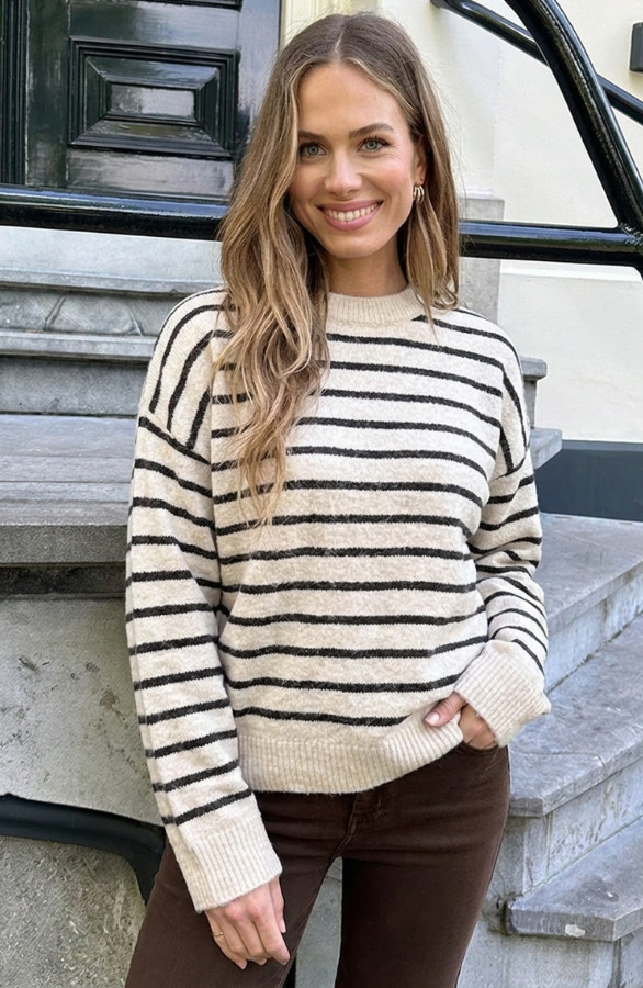 Striped-Soft-Sweater-Beige-Choco-2