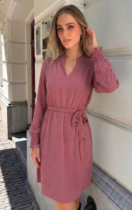V-hals-Smocked-Jurk-Dust-Roze-59-1
