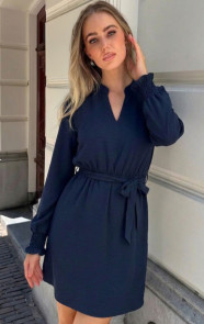 V-hals-Smocked-Jurk-Navy-58-2