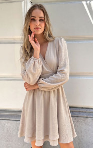 V-hals-Strik-Jurk-Liv-Beige-3