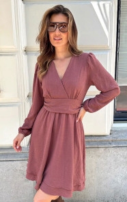 V-hals-Strik-Jurk-Liv-Dust-Pink-55