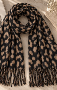 Leopard-Sjaal-Viscose-Black-Camel-369-1