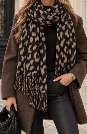 Leopard-Sjaal-Viscose-Black-Camel-369-2