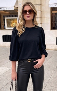 Mila-Puff-Sleeve-Scuba-Top-Zwart456-1